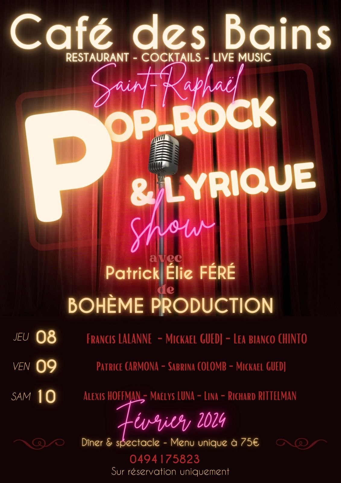 Affiche de concert Bohème Production