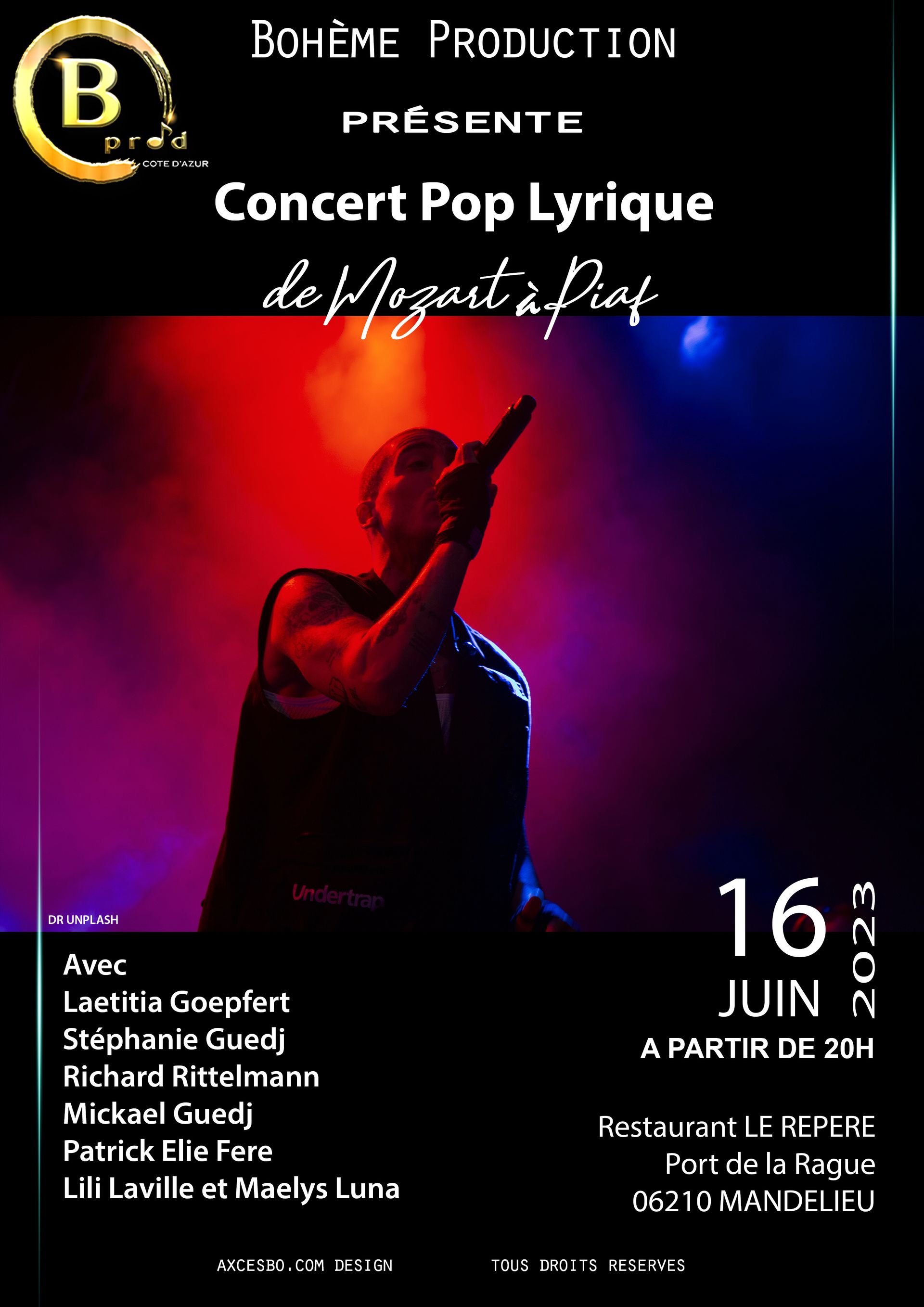 Affiche du concert Bohème Production — Le Repère · juin 2023